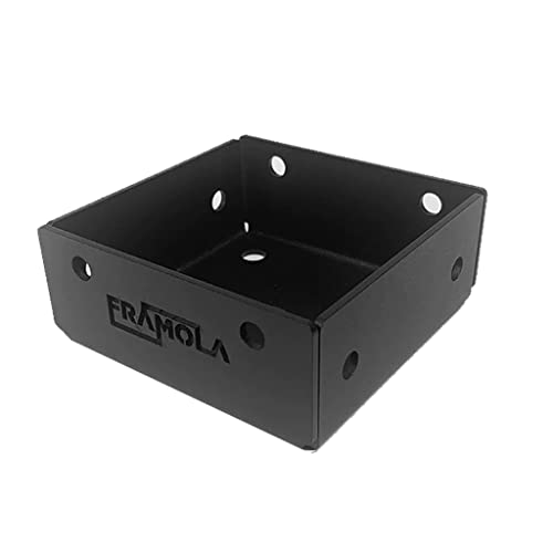 Framola Black Pergola Kit Post Base Bracket - Outdoor Timber Construction Pergolas Structure Brackets - Heavy Duty Brackets for DIY, Garden, Patio, Car Ports, Fence and Upright (6in - 150mm Post)