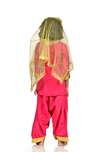 Image of BookMyCostume Punjabi Giddha Baisakhi Folk Dance Costume - Traditional Ethnic Outfit for Girls & Women | Ideal for Cultural Events, School Annual Day, Stage Performance & Traditional Festivals