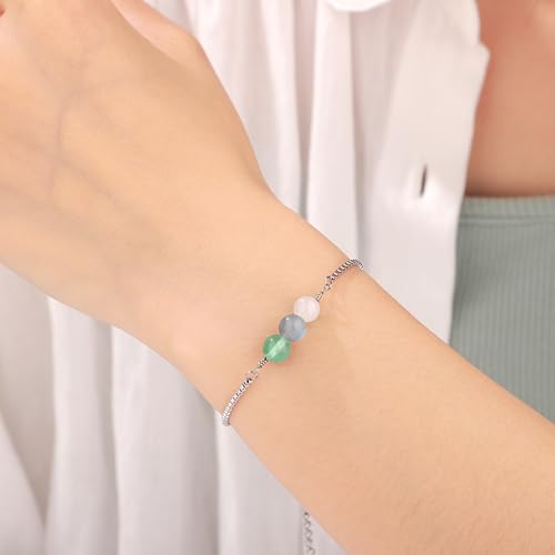Yiyang Natural Crystal Bracelet Gifts for New Beginnings Anxiety Relief Positive Vibes Good Luck Protection Healing Bracelet Inspirational Encouragement Gifts for Women Friends2