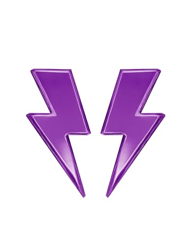 Pendientes Rayo Mujer de Acero y Metacrilato Efecto Espejo (Morado)