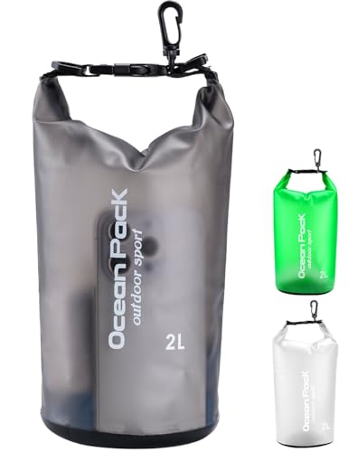 Henrycares Waterproof Dry Bag 2L 5L 10L 20L Small Boat Dry Bag with Kayak Hook for Travel Camping Hiking Swimming Boating Fishing (Black)