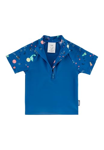 Sterntaler Badeshirt Kurzarm Weltraum Juego de Camisa para Nadar, Azul Cobalto, 12 Meses para Bebés