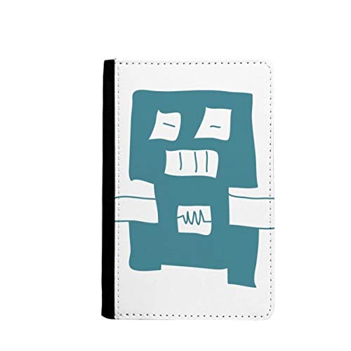 Étui portefeuille passeport robot bleu Univers and Alien homme