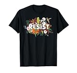 Resist Floral Anti Trump Political Protest T-Shirt