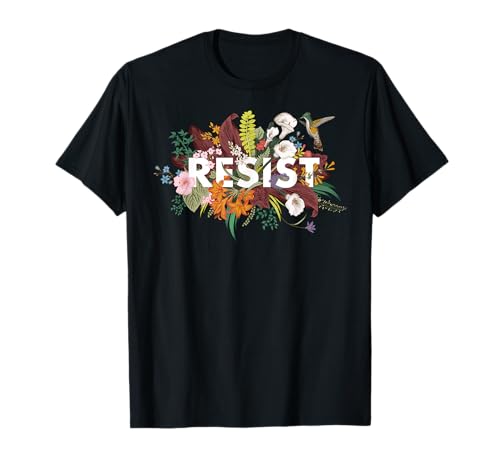 Resist Floral Anti Trump Political Protest T-Shirt
