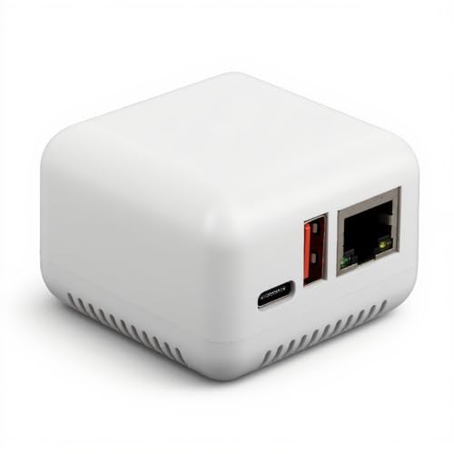 DESIGN SEMPLICE E COMPATTO: il server di stampa di rete USB 2.0 adotta un design semplice e compatto, risparmiando spazio in modo efficace e rendendolo facile da trasportare in base alle esigenze.