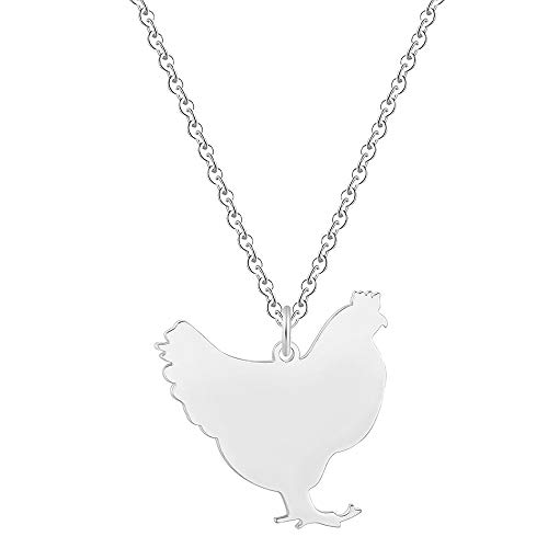 Collier coq de dinde pendentif acier inoxydable chaîne bijoux homme femme