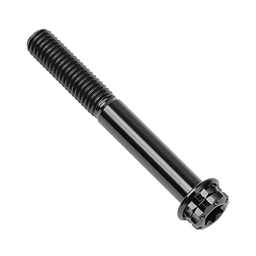 Image of Titanium Flange 12 Point Head M8 x15 20 25 30 35 40 45 50 55 60 65mm Screw Bolt Pack of 4 (M8x60mm, Black)