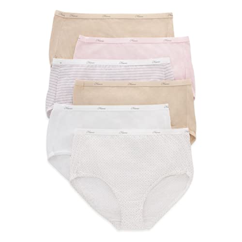 Image of Hanes Women's Cool Comfort Cotton Brief Panties 6-Pack, Neutral Pink Assortment, 10