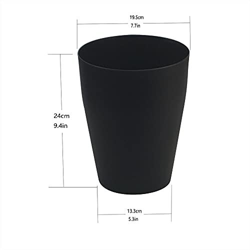 Image of Feisco Small Trash Can,Plastic Round Bathroom Wastebasket Garbage Can for Bathroom Bedroom Kitchen Office (Black, Pack of 1)