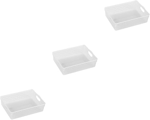 Operitacx 3 unids Archivo de almacenamiento de archivos Kep cesta de papel organizador cesta blanco escritorio oficina