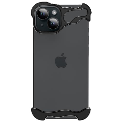 Phone Case for iPhone 14 Pro Max Phone Case Minimalist Protective Shock Absorption Aerospace Grade Aluminum Shells + Elastomer Inlays Easy Fit (Aluminum Metal Black)