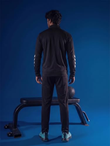 Image of hummel Promo Men's All weather Regular Fit Track Suit with Zipper and Pockets Comfortable Breathable Stretchable Soft Fabric For Everyday Use Ideal for Gym Training or Running Loungwear