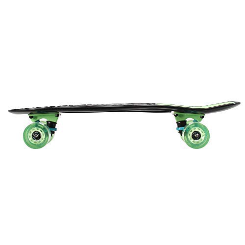 Kryptonics Original Torpedo 22.5" Complete Kids Poly Cruiser Skateboard, Black/Green #TOP6