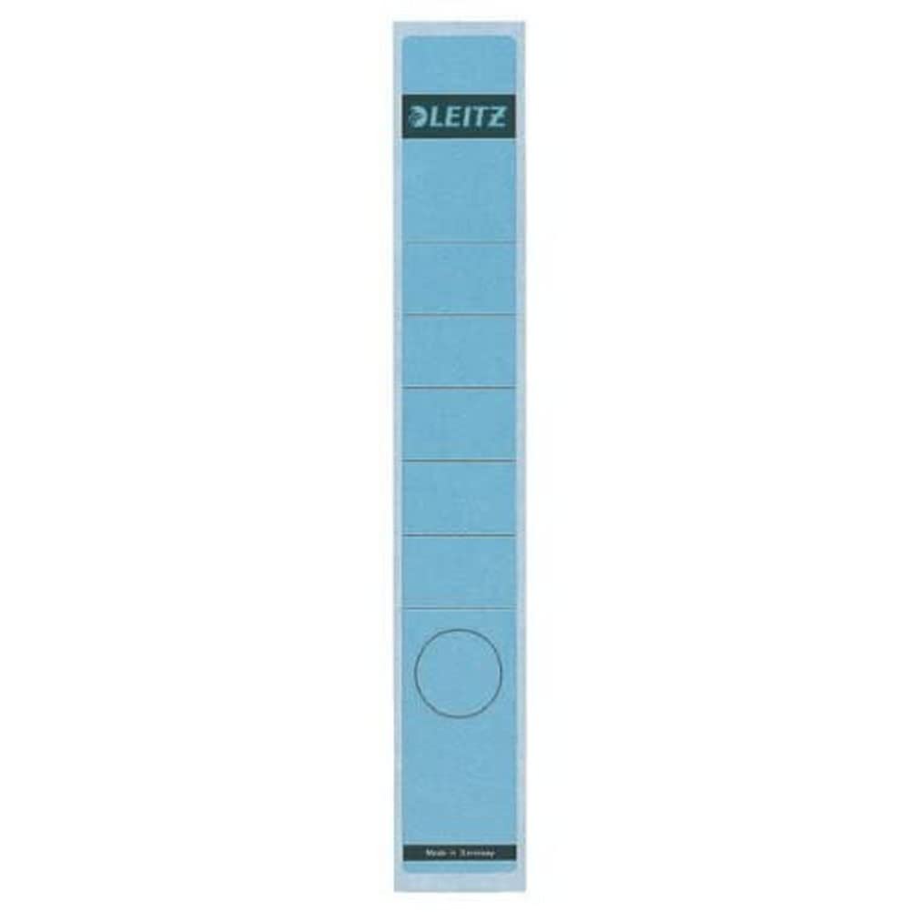 LeitzEsselte GmbH &CO KG 16480035 Self-Adhesive Spine Label for Standard and Hard Cardboard Folders, Pack of 10, 50 mm Spine Width, Long and Narrow Format, 39 x 285 mm, Paper, Blue