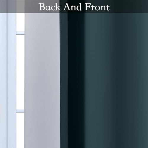 Image of SimpleHome Ombre Stone Blue to Grey White Curtains for Living Room 52Wx84L | Room Darkening Curtains for Bedroom,Gradient Light Blocking Curtain,Thermal Insulated Grommet Window Drapes,2 Panels,84 Inch