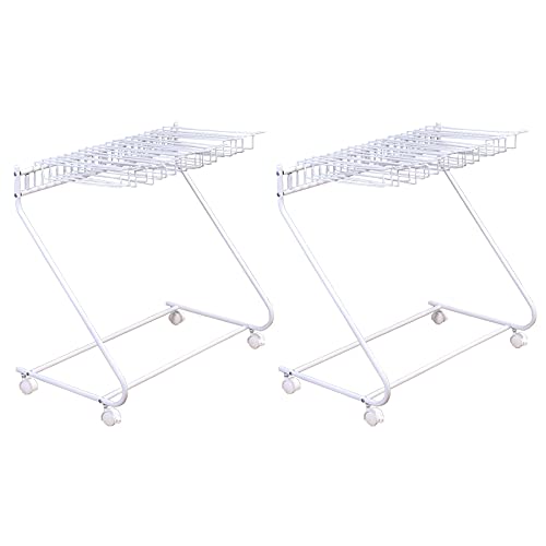 ビーワーススタイル ビーワースセレクション スラックスハンガー 20本掛け 2個組 約W72×D43×H69.5cm 大容量 省スペース キャスター付き クローゼット 収納 要組立品 ホワイト 3S-320153S (20本掛け, ホワイト)