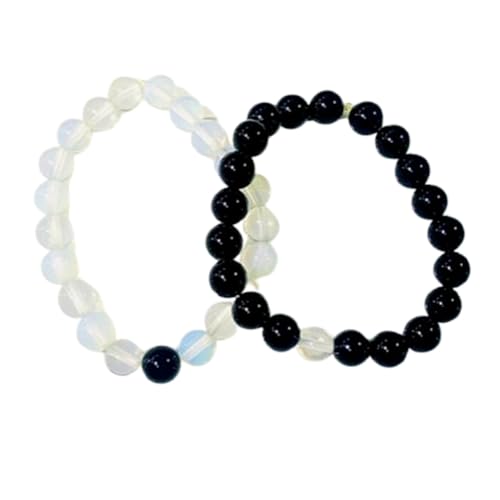Bracelets couples en opalite et spinelle 8mm FIZA_CPL_232
