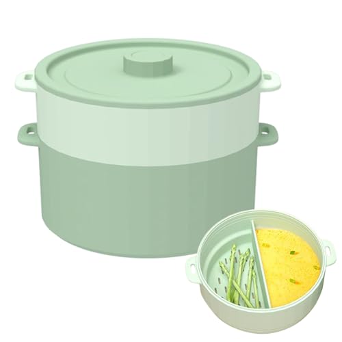 調理用電子レンジスチーマー - 耐熱二重層 - 野菜用マイクロ波クッカー蒸し鍋,野菜 ベビーフード キッチン 寮 レストラン 蒸し 保存 用