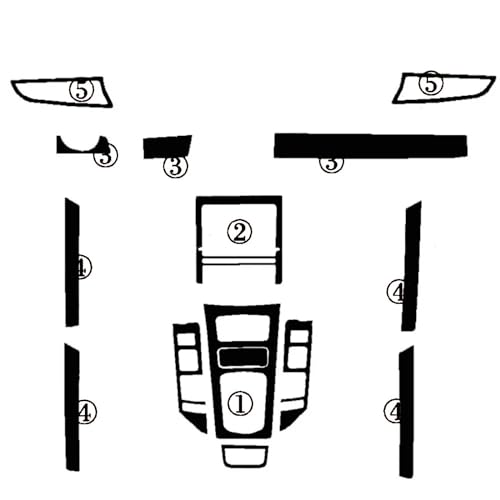 Autocollant de console centrale pour Cayenne 2010-2016 effet carbone noir 3D