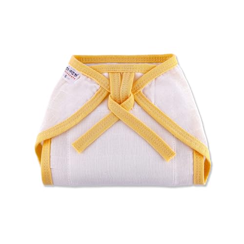Image of pom-pom SWEET HEARTS Tie up Nappy For Babies, Reusable, Washable Soft Muslin Cotton Nappy /Langot for New Born Baby | Gentle on Baby Skin | Helps in Potty Training | 6-9 months | Pack of 12 | WCP