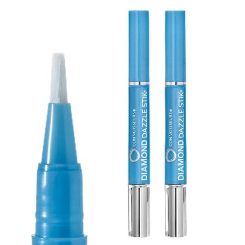 CONNOISSEURS Diamond Dazzle Stik for Rings Earrings and Bracelets - 2 Pack - Portable Jewelry Cleaner Solution Pen - Reduces Appearance of Fine Scratches and Removes Dirt