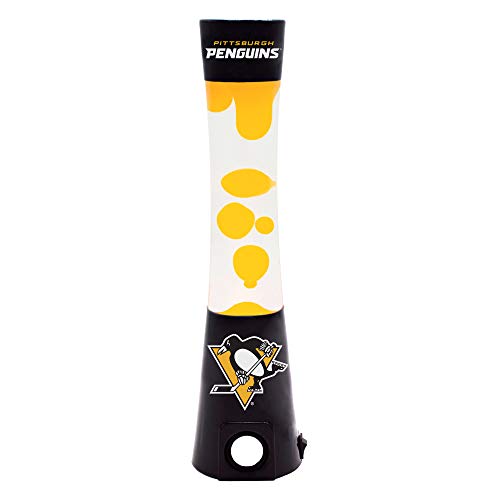Sporticulture 2-in-1 NHL Pittsburgh Penguins Team Magma Lamp with Built-In Bluetooth Speaker-16.5â€ NHL Team Magma Lamp with Standard Outlet Connection & 30-Watt Bulb (Included)-Officially NHL Licensed