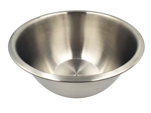 Fackelmann Mixing Bowl 26cm, Stainless Steel, Extra Deep, Food Safe, Baking Cooking Preparing, Large Dish, Fridge & Freezer Safe, Durable & Lightweight, Versatile, Rimmed Nesting Bowls, 3600ml