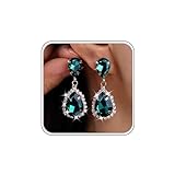 boucle d'oreille vert emeraude Boucles d'oreilles scintillantes.Cadeau idéal pour les mariées, les demoiselles d'honneur ou votre mère, épouse, amie, famille, etc..Scintillant, élégant et beau.