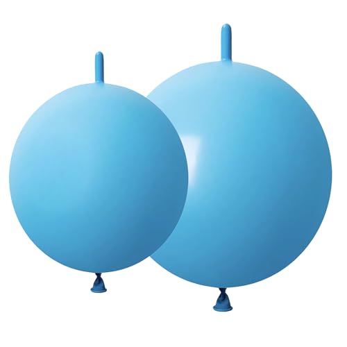 Image of Light Blue Link Balloons 6 Inch 12 Inch 120 Pcs Latex Linking Balloons for Birthday Wedding Party Festival Decorations