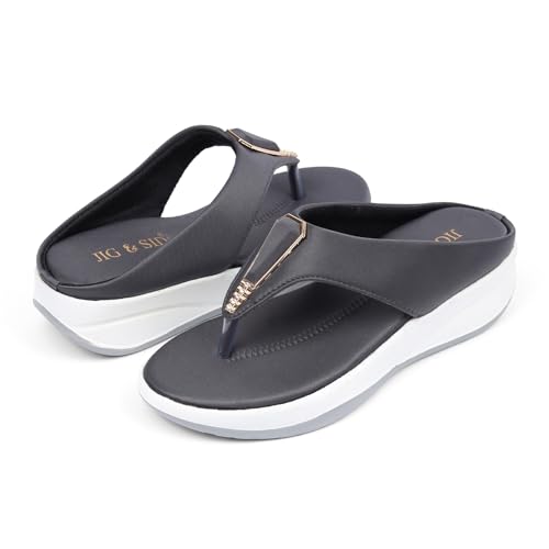 Image of JIG & SID Women & Girls Flip-Flops Slippers Light weight, Soft Footbed, Comfortable & Stylish Wedges Slip On Slipper For Casual Wear & Formal Wear (J S 110645)