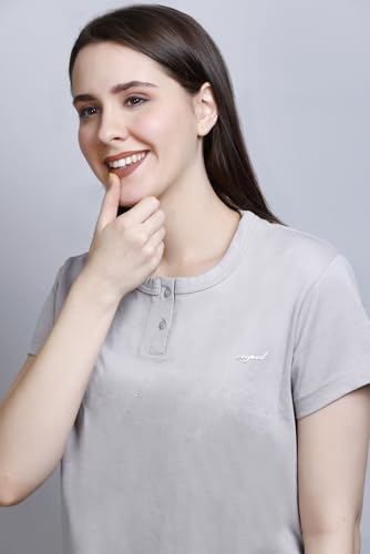 Image of CUPID Women Comfortable Cotton Round Neck Half Sleeve Casual T-Shirt, Sleep, Night, Yoga, Daily Gym n Lounge Wear Short Tee /Top for Girls