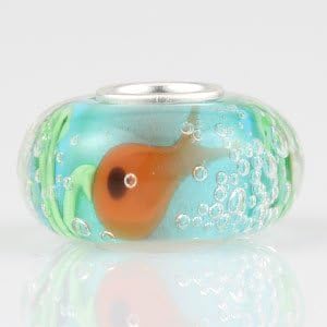 Blue Ocean Fish Flower Glass Bead 925 Sterling Silver Murano Glass Beads Lampwork Spacer Charm Christmas Beads Love fit Women Charms Bracelet (B) - Image 3