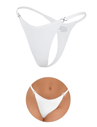 ohmydear Mini Tanga de Mujer con Strass G String para Mujers Braguitas de Cintura Baja Bragas Brasileñas Tangas T Back Ropa Interior Tallas Grandes