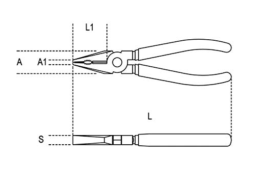 Beta 1150 180 Combination Pliers Dimensions Diagram