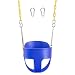 High Back Full Bucket Toddler Swing Seat with Plastic Coated Chains - Swing Set Additions & Replacements - Outdoor Play Equipment - Blue