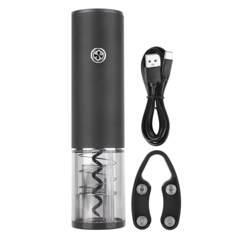Ohulelks Abridor de Vino Eléctrico, Sacacorchos Automático, Cortador de Papel de Aluminio, Ideal para Bar, Cocina, Fiestas y Regalos. Funciona con Pilas.
