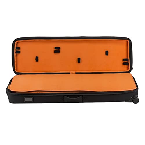 Slinger L6 Bigbag Light Stand Rolling Case For Three C-Stands, Black, This Carrying Case For Light Stands Features Bright Orange Interior, Adjustable Dividers, Roller-Bearing Wheels And Fabric Straps #TOP6
