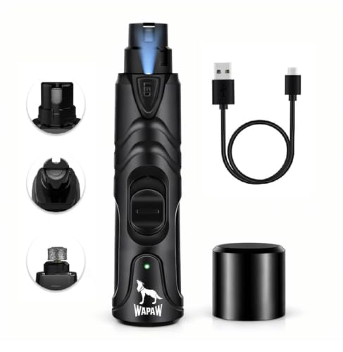 Image of Professional Dog Nail Grinder with LED Light, 2-Speed Electric Pet Nail Trimmer, Low Noise Rechargeable Nail Clipper for Small, Medium & Large Dogs and Cats (Pet Nail Grinder)
