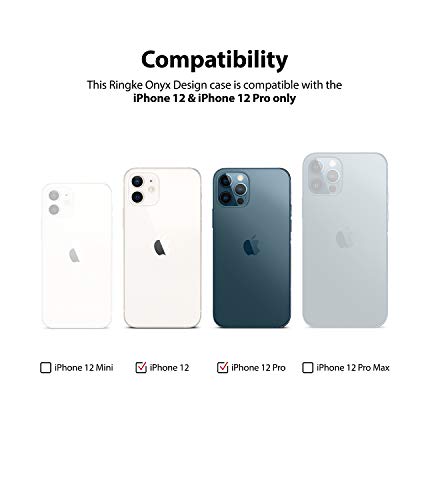 Image of Ringke Onyx Design for iPhone 12 / iPhone 12 Pro Case Back Cover, Rugged Flexible Protection Durable Anti-Slip TPU Heavy Impact Shock Absorbent Back Cover Case - Paint (Black)