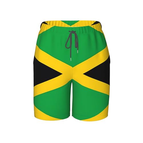 Jamaica Flag Youth Beach Pants, Soft and Breathable, with Drawstring Waist, Suitable for Sports and Leisure.