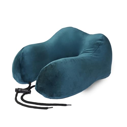 CareFoam Memory Foam Travel Pillow, Comfortable & Supportive Neck Pillow, Pain Relief Sleeping Neck Pillows for Travel, Airplane Pillow for Sleeping Airplane, Car, Office and Home