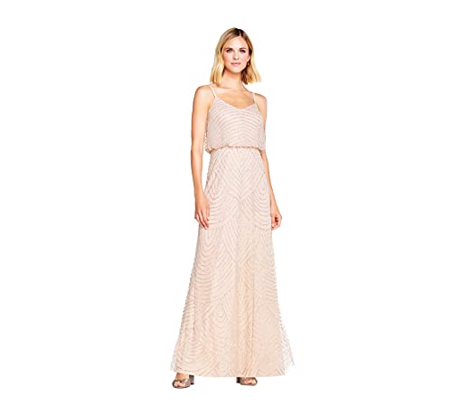 Adrianna Papell Vestido Largo con Cuentas para Mujer - Rosa - 44