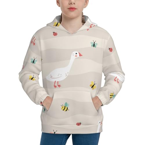 Funny Goose1 Kids Pullover Hoodies Boys Sweatshirts Girls Athletic Clothes with Pocket
