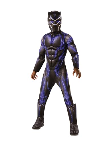 Rubie's Offizielles Luxuskostüm Black Panther, Avengers, Kampfanzug, Kindergröße L, 8-10 Jahre, Körpergröße 147 cm,...