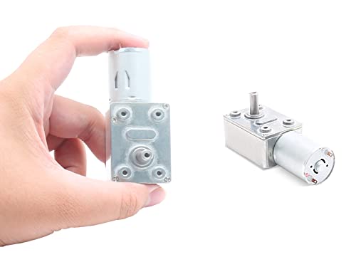 Jersvimc 12V 6RPM High Torque DC Motor, Mini JGY 370 Motor Worm Gear Motor Small Electric Motor Low RPM Reducer Motor Micro Reversible Motor Worm Shaft Motor