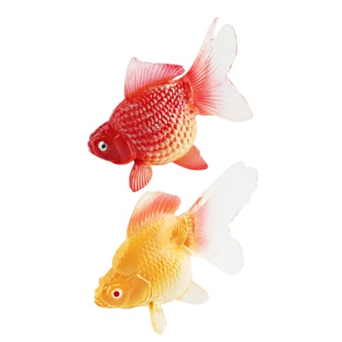 Image of TOYANDONA Realistic Goldfish Model 2Pcs Artificial Aquarium Fish Decoration Mini Lifelike Plastic Fish for Kids Learning and Aquarium Display