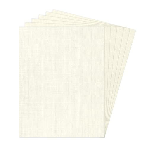 8.5 x 11 Ivory Linen Paper Textured Cardstock Goefun 100lb Light Cream Thick Paper Linen Textured Cardstock 100 Pack for Printing Resume Invitations Artworks and Crafting