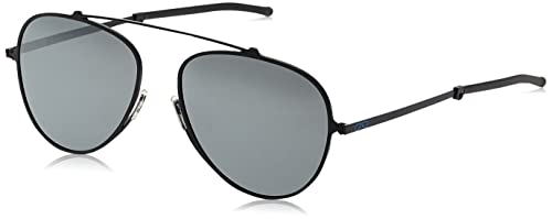 ThinOptics Milano Aluminum Case + Aviator Sunglasses, Black Frame/Gray Flash Mirror Lens, 54 mm