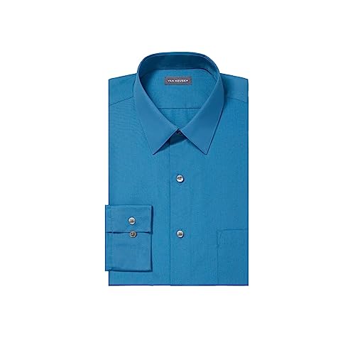 Van Heusen Men's Dress Shirt Fitted Poplin Solid